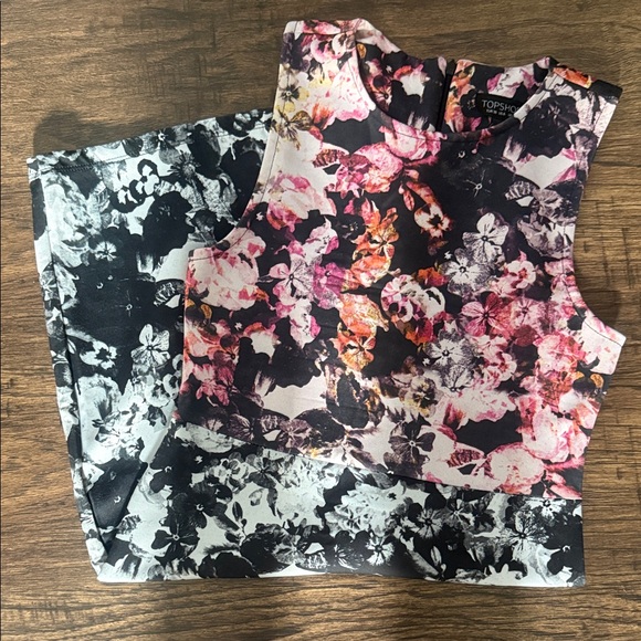 Topshop Floral Contrast Mini Dress - Picture 6 of 10